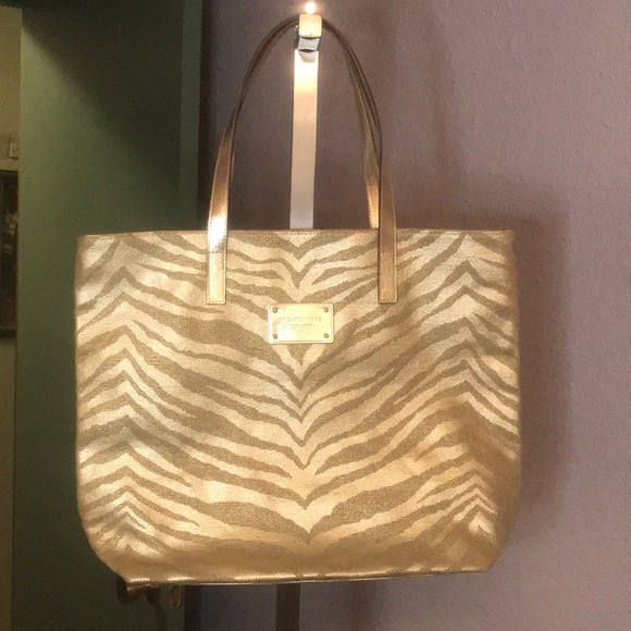 michael kors gold zebra tote